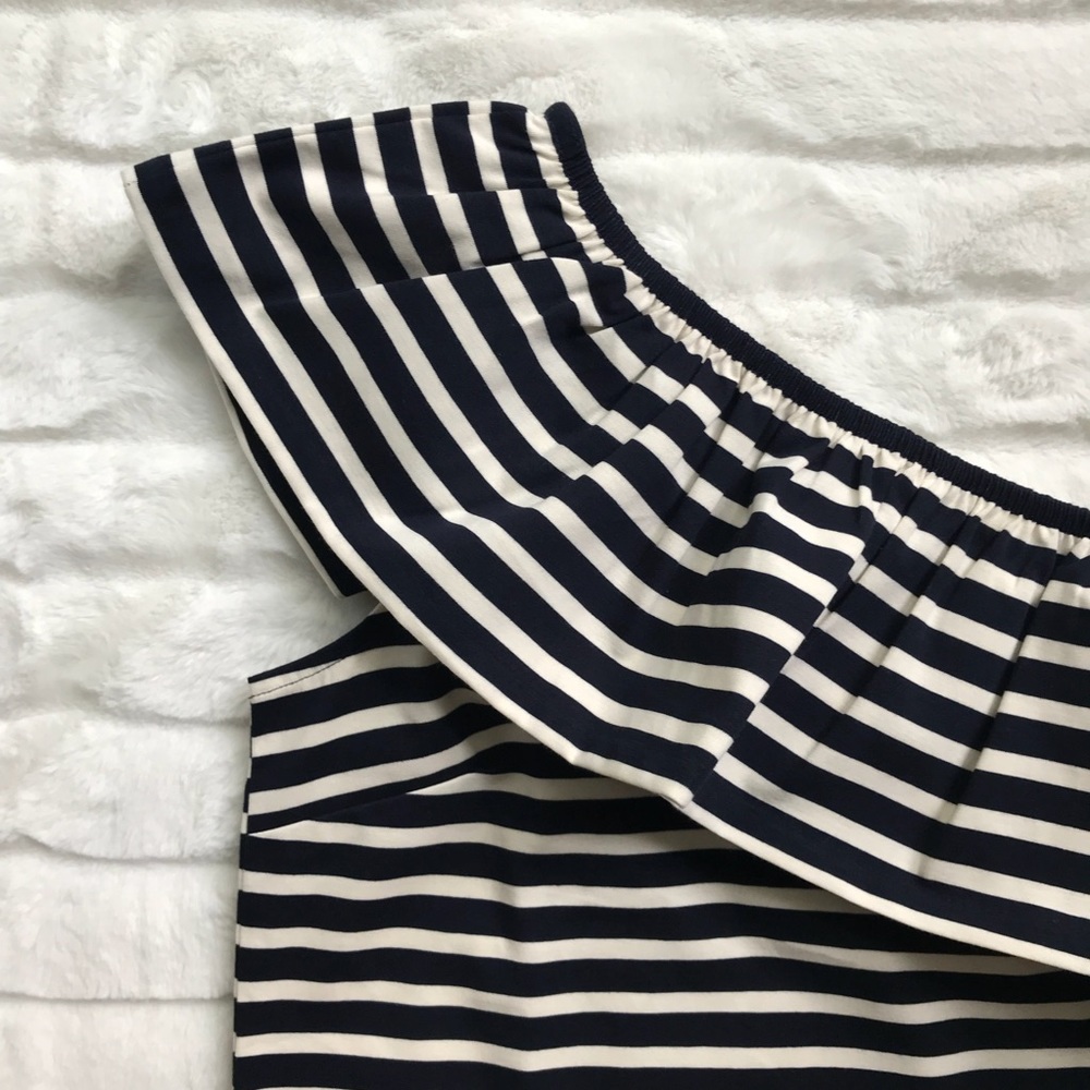 J.Crew One-Shoulder Striped Ruffle Top (NWT) - Picture 4 of 7